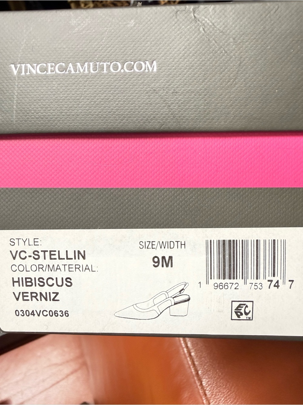 Vince Camuto Pink Patent Slingback Block Heel Pumps 2.5 Inch Heel - Picture 5 of 5